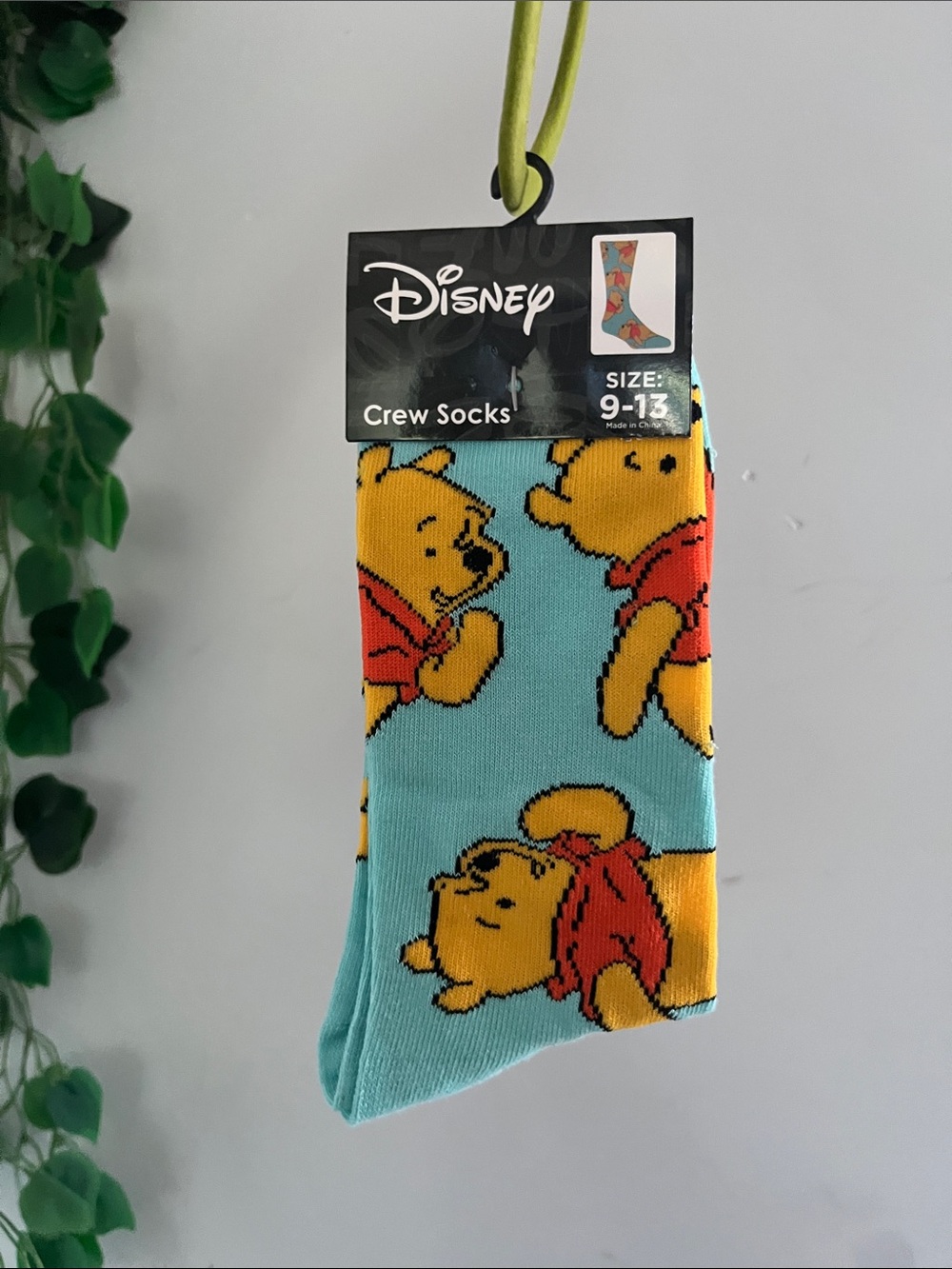 Disney Winnie the Pooh Crew Socks - Aqua, Yellow, Red